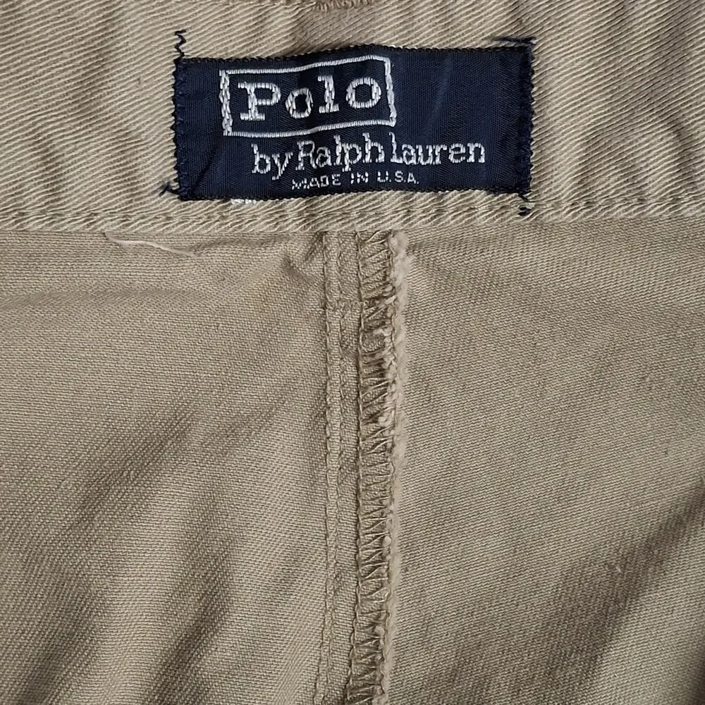 Polo Ralph Lauren Men's 32x30 Kaky Pleated Cotton Twill Made in USA